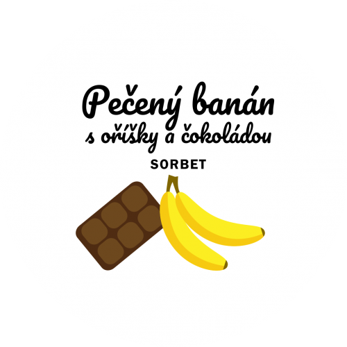 Pečený banán s čokoládou a oříšky 300g – zmrzlina